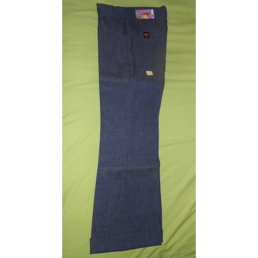 70's Vintage MANN Pants‎ Boy/Girl 16 Regular Cuff Hippy Denim Blue Jeans Pants!
